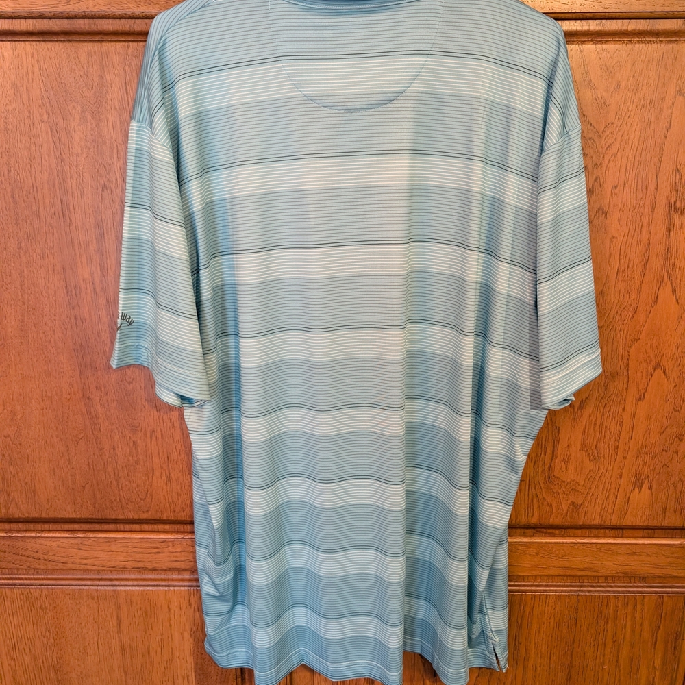 Callaway Men’s Light Blue Striped Polo Shirt NWT - Picture 4 of 4